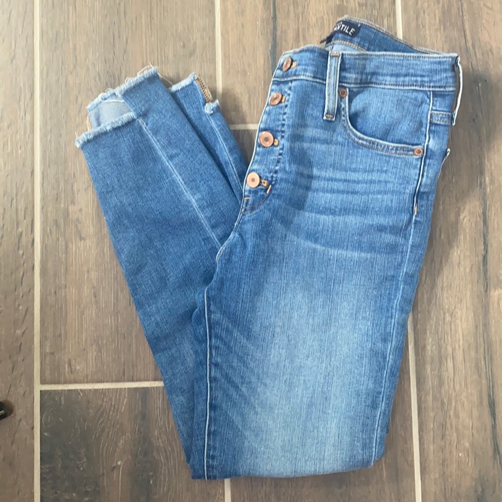 Jcrew button fly, high rise jeans